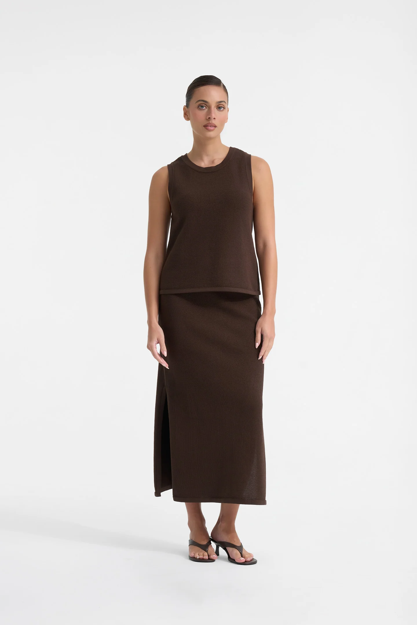 CROCHET KNIT MIDI SKIRT