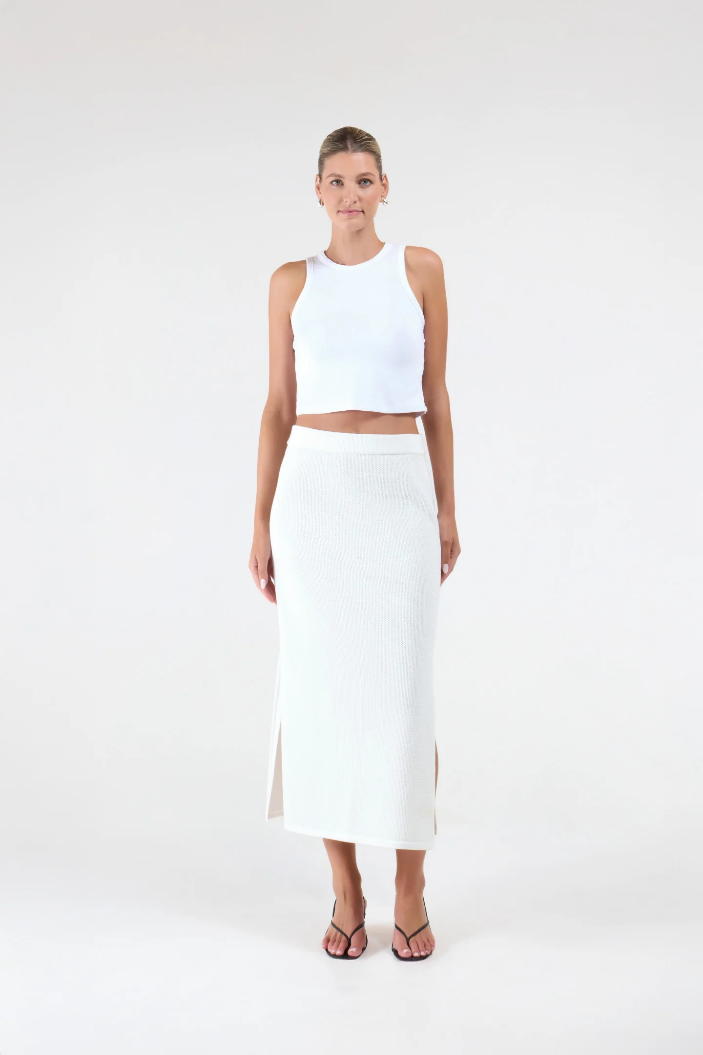 CROCHET KNIT MIDI SKIRT