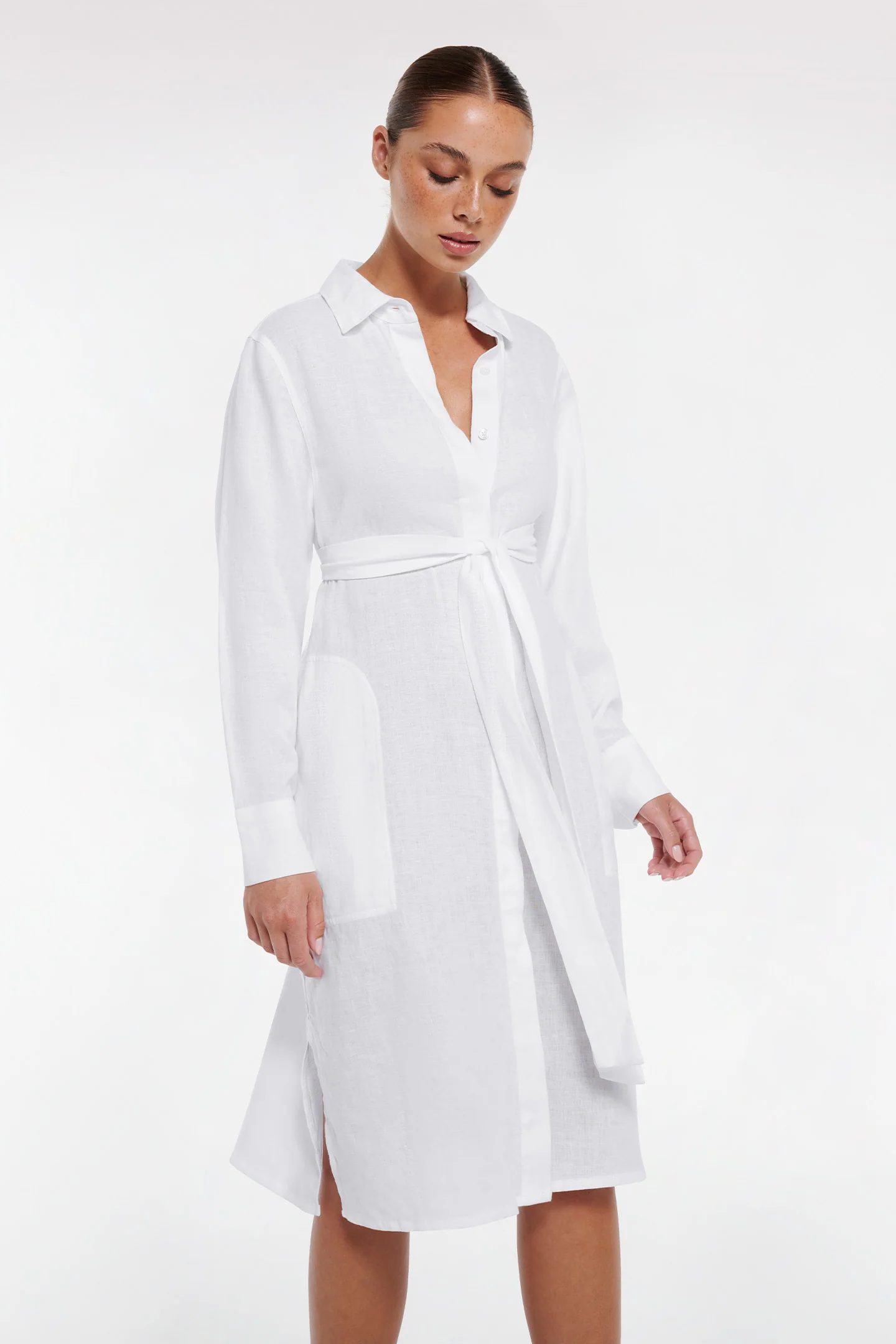 LINEN SHIRT DRESS - Image 8