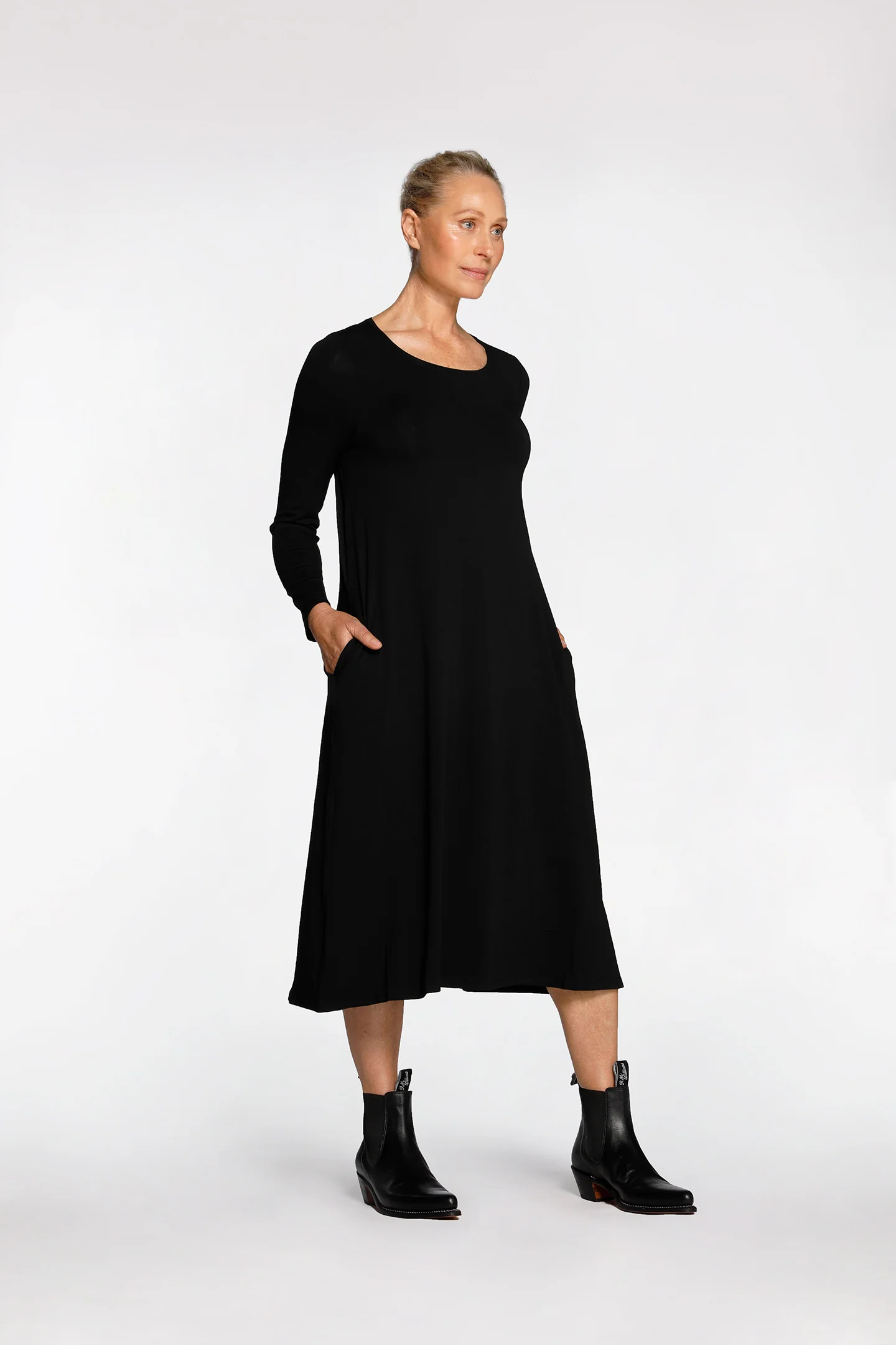 LONG SLEEVE MIDI DRESS - Image 3