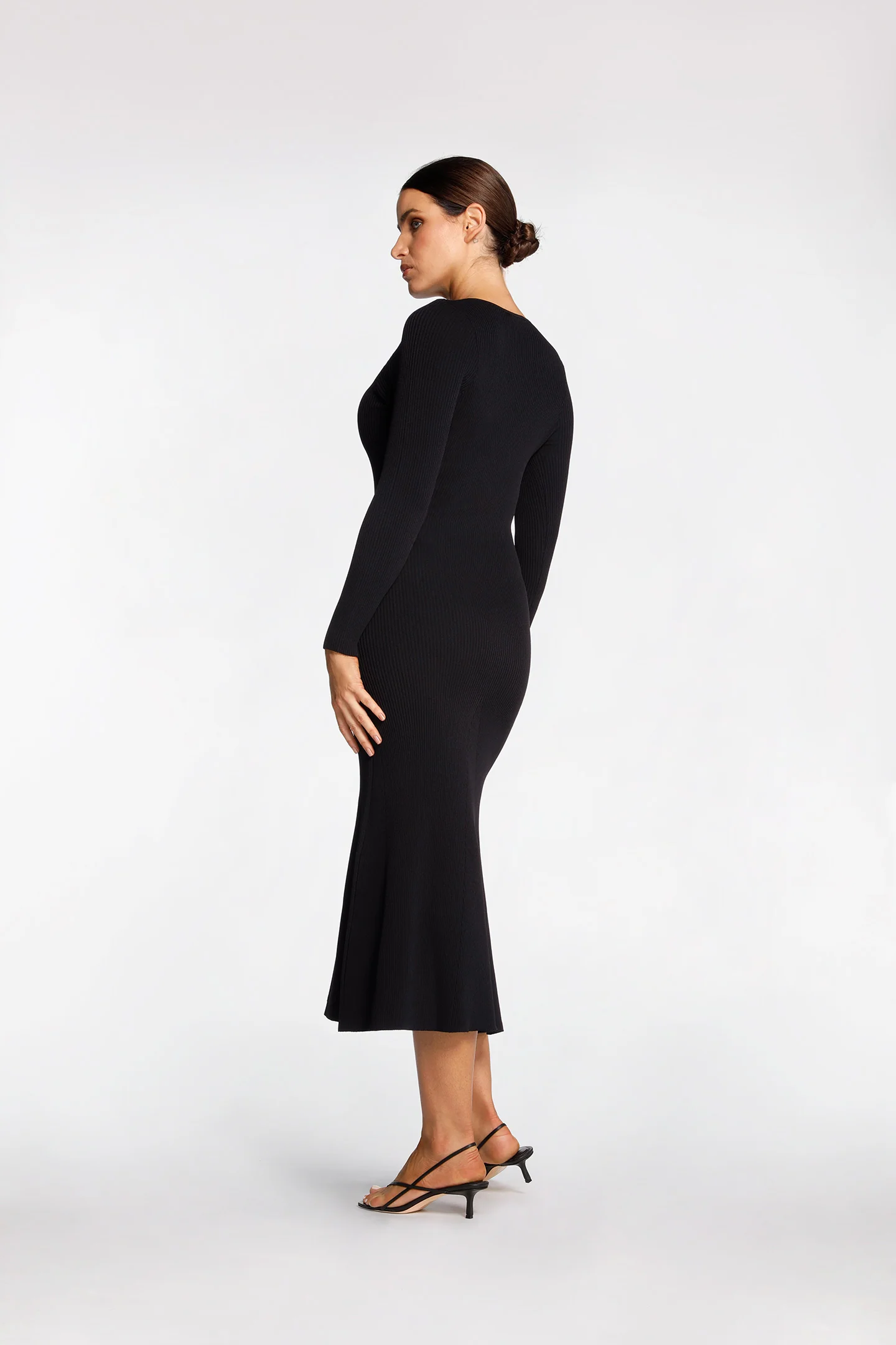 RIB LONG SLEEVE DRESS - Image 4