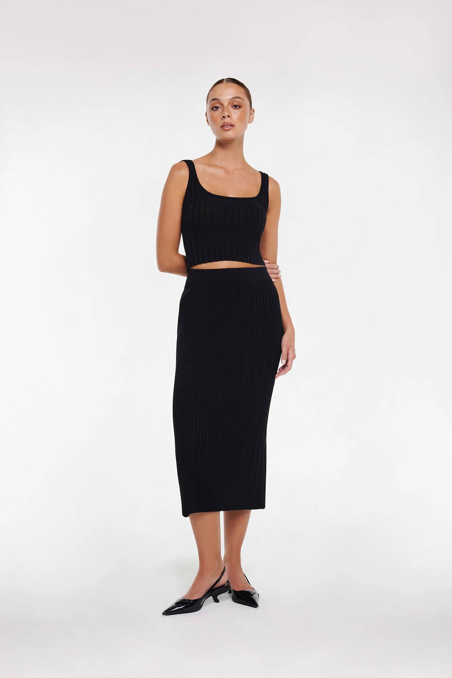 RIB MIDI SKIRT - Image 3