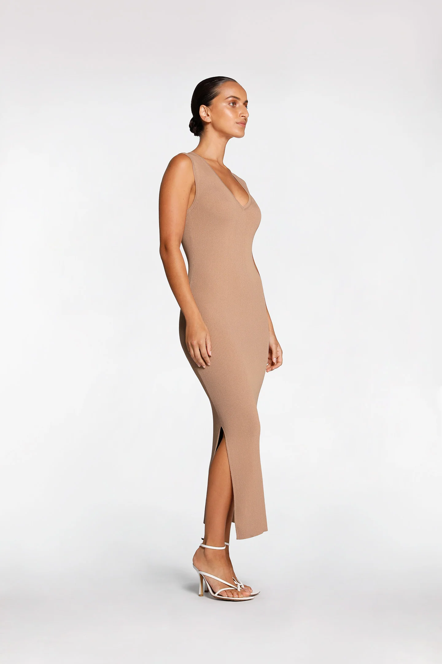 RIB V NECK DRESS - Image 6