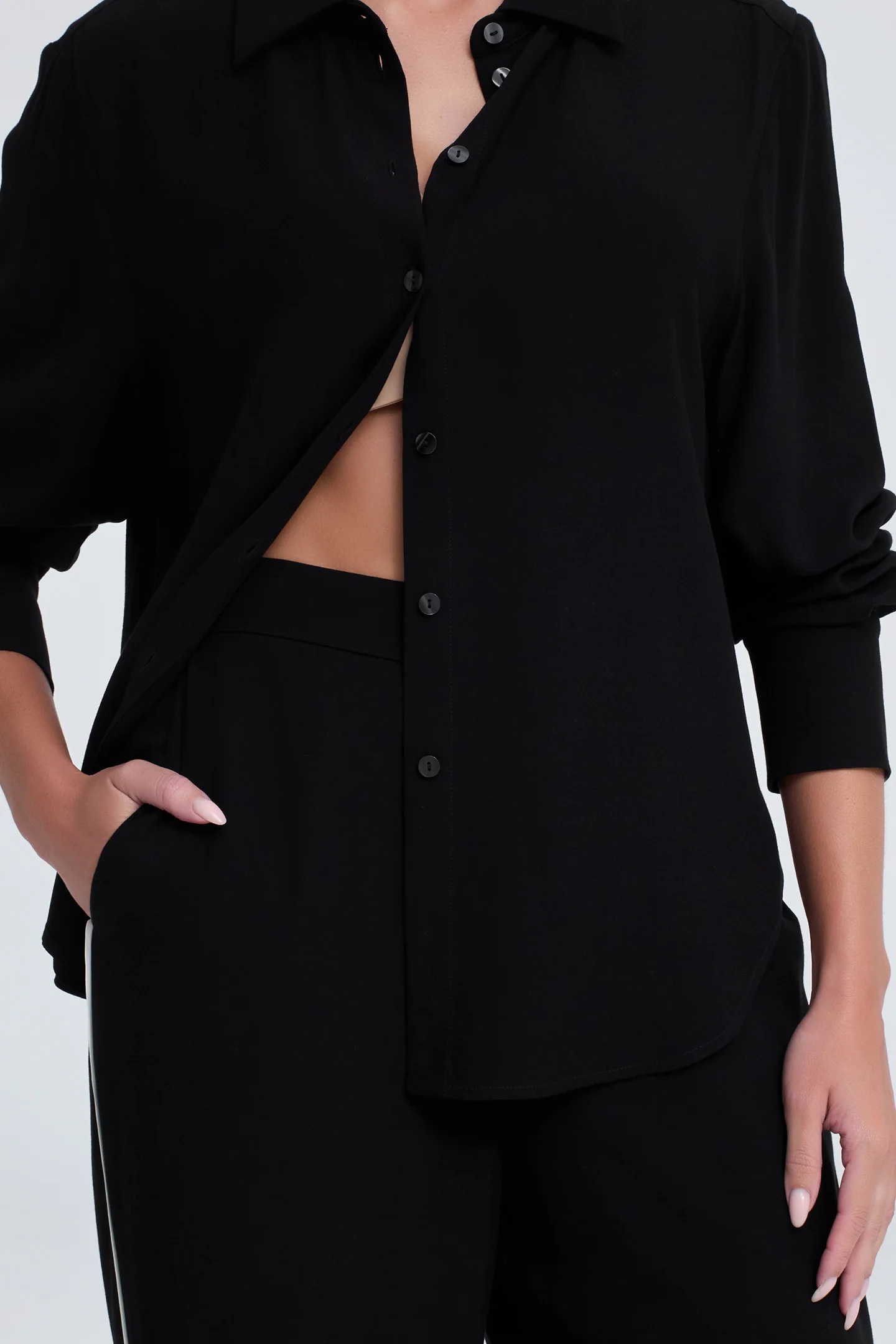 SIDE STRIPE CREPE PANT - Image 5